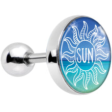 Load image into Gallery viewer, 16G 1/4 Cool Ocean Sun Tragus Cartilage Earring
