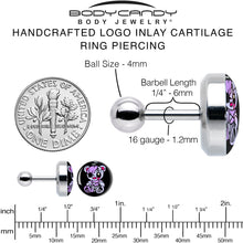 Load image into Gallery viewer, 16G 1/4 Attitude Teddy Bear Tragus Cartilage Earring by Onyx O
