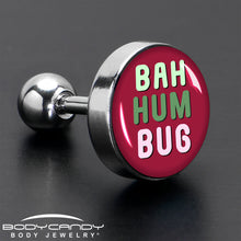 Load image into Gallery viewer, 16G 1/4 Bah Humbug Holiday Grouch Tragus Cartilage Earring by Onyx O
