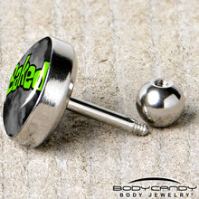 Load image into Gallery viewer, 16G 1/4 Logo Baked Stoner Tragus Cartilage Earring by Onyx O
