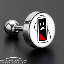 Load image into Gallery viewer, 16G 1/4 Battery Empty Cartilage Tragus Earring by Onyx O
