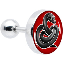Load image into Gallery viewer, 16G 1/4 Black Snake Cartilage Tragus Earring by Onyx O
