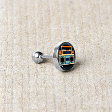 Load image into Gallery viewer, 16G 1/4 Retro Boombox Cartilage Tragus Earring by Onyx O
