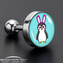Load image into Gallery viewer, 16G 1/4 Bunny Penguin Cartilage Tragus Earring by Onyx O
