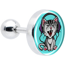 将图片加载到图库查看器，16G 1/4 Heavy Metal Kitty Cat Tragus Cartilage Earring by Onyx O
