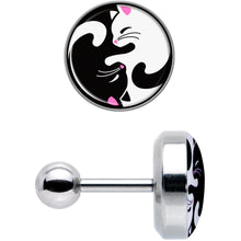 将图片加载到图库查看器，16G 1/4 Cute Kitty Cat Yin Yang Cartilage Tragus Earring by Onyx O
