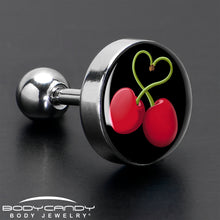 Load image into Gallery viewer, 16G 1/4 Cherry Heart Cartilage Tragus Earring by Onyx O
