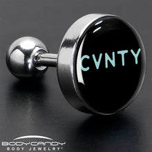 Load image into Gallery viewer, 16G 1/4 Phrase Logo CVNTY Tragus Cartilage Earring by Onyx O
