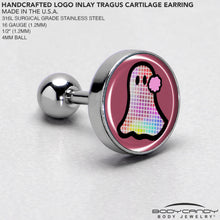 Load image into Gallery viewer, 16G 1/4 Disco Spirit Ghost Tragus Cartilage Earring by Onyx O
