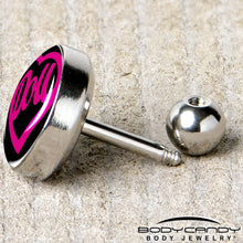 将图片加载到图库查看器，16G 1/4 Hollow Heart Doll Word Tragus Cartilage Earring by Onyx O
