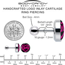 将图片加载到图库查看器，16G 1/4 Hollow Heart Doll Word Tragus Cartilage Earring by Onyx O
