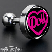 将图片加载到图库查看器，16G 1/4 Hollow Heart Doll Word Tragus Cartilage Earring by Onyx O
