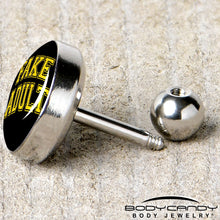 Load image into Gallery viewer, 16G 1/4 Black Yellow Fake Adult Tragus Cartilage Earring by Onyx O

