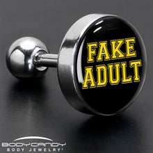 Load image into Gallery viewer, 16G 1/4 Black Yellow Fake Adult Tragus Cartilage Earring by Onyx O
