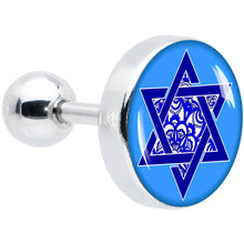 Load image into Gallery viewer, 16G 1/4 Floral Star of David Tragus Cartilage Earring by Onyx O

