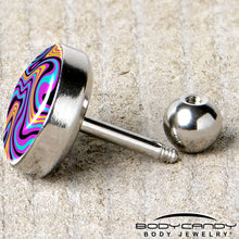 Load image into Gallery viewer, 16G 1/4 Funky Swirls Cartilage Tragus Earring by Onyx O

