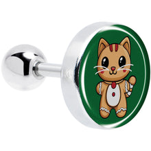 Load image into Gallery viewer, Christmas Holiday Gingerbrread Kitty Cat Tragus Cartilage Earring by Onyx O
