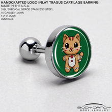 Load image into Gallery viewer, Christmas Holiday Gingerbrread Kitty Cat Tragus Cartilage Earring by Onyx O
