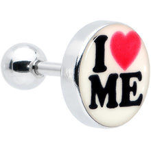 Load image into Gallery viewer, 16G 1/4 Glow in the Dark I Love Me Cartilage Tragus Earring
