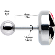 Load image into Gallery viewer, 16G 1/4 Glow in the Dark I Love Me Cartilage Tragus Earring
