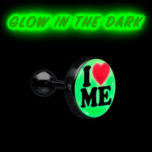 Load image into Gallery viewer, 16G 1/4 Glow in the Dark I Love Me Cartilage Tragus Earring
