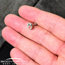 Load image into Gallery viewer, 16G 1/4 Glow in the Dark Keep it 100 Tragus Cartilage Earring by Onyx O

