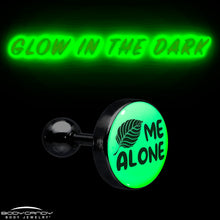 将图片加载到图库查看器，16G 1/4 Glow in the Dark Leaf Me Alone Tragus Cartilage Earring by Onyx O
