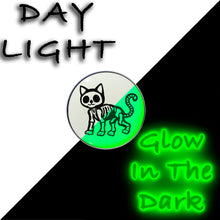 Load image into Gallery viewer, 16G 1/4 Glow in the Dark Skeleton Kitty Cat Tragus Cartilage Earring by Onyx O

