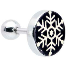 Load image into Gallery viewer, Glow in the Dark Holiday Snowflake Tragus Cartilage Earring by Onyx O
