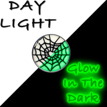 Load image into Gallery viewer, 16G 1/4 Glow in the Dark Heart Spider Web Cartilage Tragus Earring
