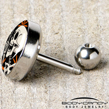 Load image into Gallery viewer, 16G 1/4 Peace Sign Skeleton Tragus Cartilage Earring by Onyx O
