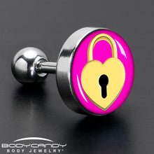Load image into Gallery viewer, 16G 1/4 Heart Lock Cartilage Tragus Earring by Onyx O
