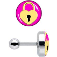 Load image into Gallery viewer, 16G 1/4 Heart Lock Cartilage Tragus Earring by Onyx O
