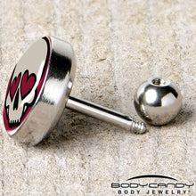Load image into Gallery viewer, 16G Valentine Heart Skull Tragus Cartilage Earring
