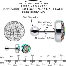 Load image into Gallery viewer, 16G 1/4 Cute Biting Baby Hippo Cartilage Tragus Earring
