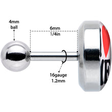 Load image into Gallery viewer, 16G 1/4 I Love Me Cartilage Tragus Earring by Onyx O
