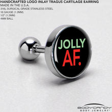 Load image into Gallery viewer, 16G 1/4 Jolly AF Festive Holiday Tragus Cartilage Earring by Onyx O
