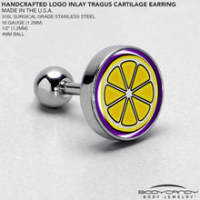 将图片加载到图库查看器，16G 1/4 Yellow Slice of Lemon Tragus Cartilage Earring by Onyx O
