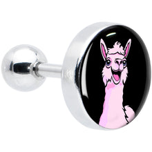 Load image into Gallery viewer, 16G 1/4 Pink Happy Llama Cartilage Tragus Earring by Onyx O
