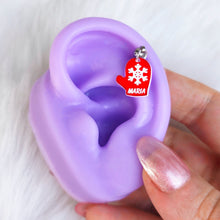 将图片加载到图库查看器，Custom Holiday Mitten Personalized Dangle Barbell Cartilage Earring
