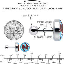 Load image into Gallery viewer, 16G 1/4 Oh My Otters Animal Tragus Cartilage Earring by Onyx O
