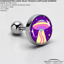 Load image into Gallery viewer, 16G 1/4 Style Space Invasion Tragus Cartilage Earring by Onyx O

