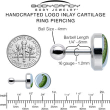 将图片加载到图库查看器，Green Pickle Tragus Cartilage Earring by Onyx O
