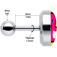 Load image into Gallery viewer, 16G 1/4 Pink Ducky Cartilage Tragus Earring by Onyx O

