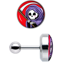 Load image into Gallery viewer, 16G 1/4 Grim Reaper Cartilage Tragus Earring by Onyx O
