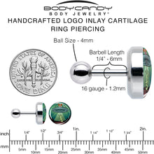 Load image into Gallery viewer, 16G 1/4 Reverse Alien UFO Abduction Tragus Cartilage Earring by Onyx O

