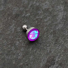 Load image into Gallery viewer, 16G 1/4 Purple Nautical Sand Dollar Cartilage Tragus Earring by Onyx O
