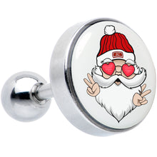 Load image into Gallery viewer, 16G 1/4 Christmas Peace Love Santa Tragus Cartilage Earring by Onyx O
