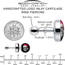 将图片加载到图库查看器，16G 1/4 Holiday Skeleton Santa Claus Tragus Cartilage Earring by Onyx O
