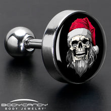 将图片加载到图库查看器，16G 1/4 Holiday Skeleton Santa Claus Tragus Cartilage Earring by Onyx O
